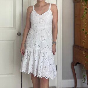 Costal Grandma White Crochet Summer Dress Sleeveless